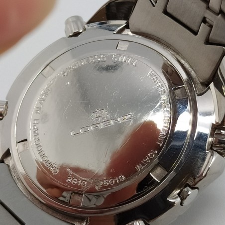 Orologio uomo chronografo Lorenz 3S10 cassa acciaio 44 mm nuovo