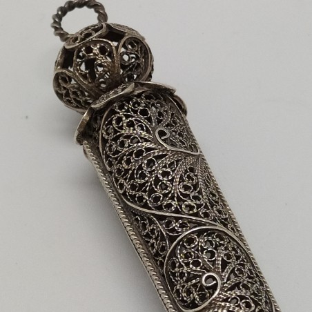 Yad - Puntatore per leggere la Torah in argento elaborato. Leggera patina