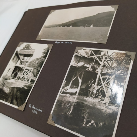 Album di foto di militari, civili e paesaggi anni '20-'30 tutte annotate. Buono