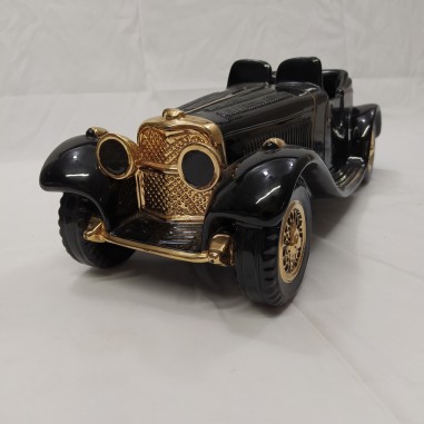 Modello di auto Jaguar SS100 ceramica nera con dettagli oro, minimo difetto