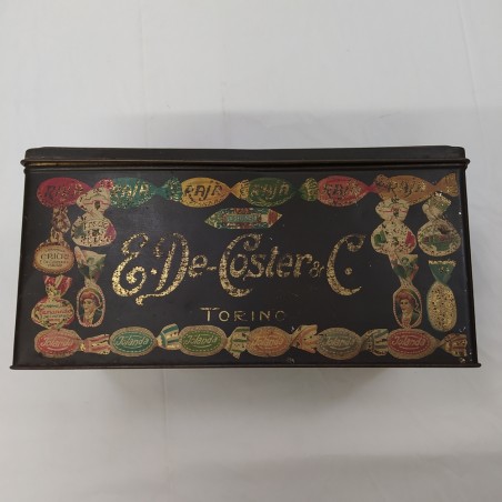 Lotto di 3 scatole in latta di anni 30/40 caffè, caramelle e dolci.