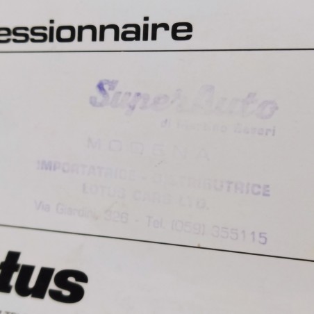 Catalogo a dépliant auto Lotus Elite, Eclat, Esprit in francese. Buono