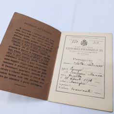 Passaporto del Regno d'Italia per l'estero di Motta Lodovico 1911. Buono 2