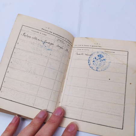 Passaporto del Regno d'Italia per l'estero di Motta Lodovico 1911. Buono