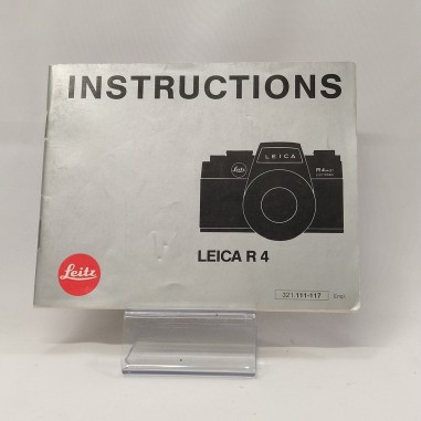 Libretto di istruzioni macchina fotografica Leica R4, Leitz in inglese. Polvere