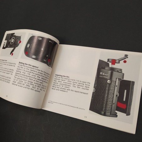 Libretto di istruzioni macchina fotografica Leica R4, Leitz in inglese. Polvere