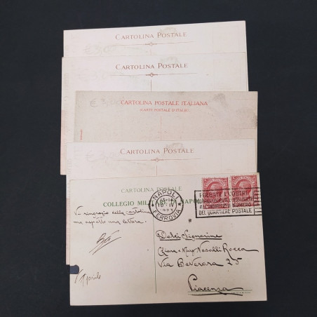 Lotto di 5 cartoline Prestito nazionale e Collegio militare 1923, 1918. Buono