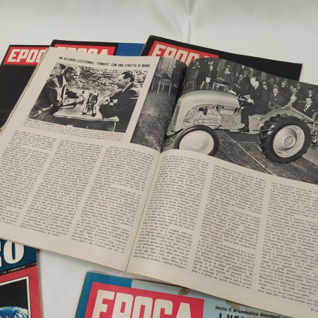Lotto di 6 riviste Epoca e L'Europeo con articoli sullo spazio, anni '60. Pieghe