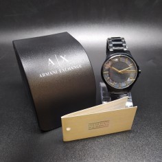 Orologio Armani Exchange al quarzo unisex, cinturino metallico nero. Inusato 2