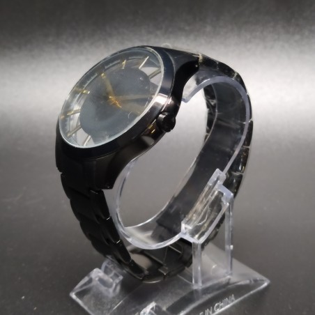 Orologio Armani Exchange al quarzo unisex, cinturino metallico nero. Inusato