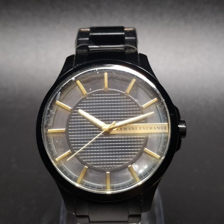 Orologio Armani Exchange al quarzo unisex, cinturino metallico nero. Inusato