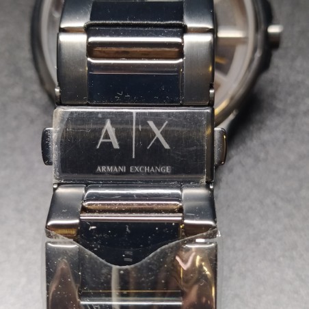 Orologio Armani Exchange al quarzo unisex, cinturino metallico nero. Inusato