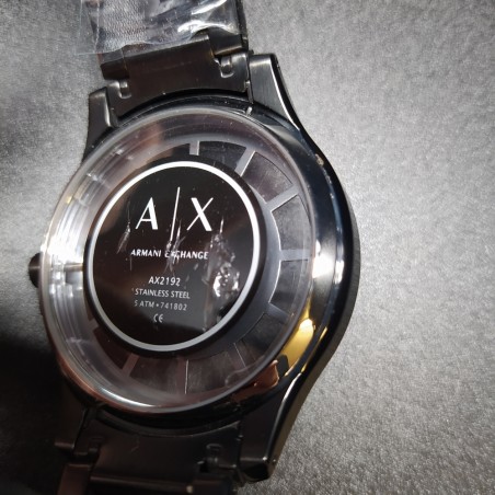 Orologio Armani Exchange al quarzo unisex, cinturino metallico nero. Inusato