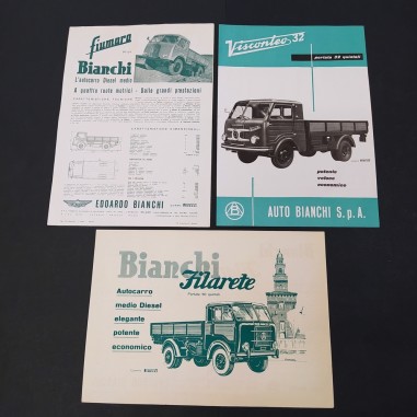 Lotto di 3 cataloghi di autocarri Fiumaro Bianchi anni '50. Buono