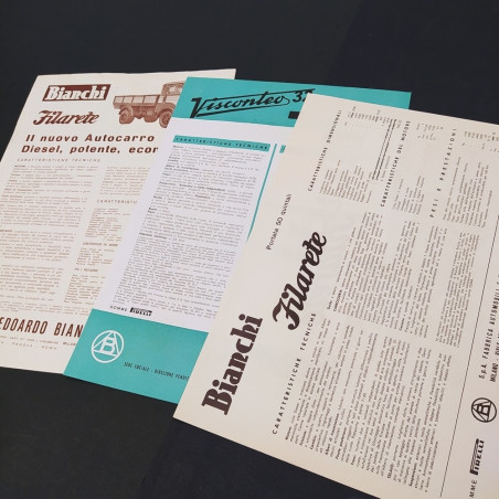 Lotto di 3 cataloghi di autocarri Fiumaro Bianchi anni '50. Buono