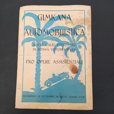 Regolamento e programma della Gimkana automobilistica, Mogadiscio 1934. Macchie