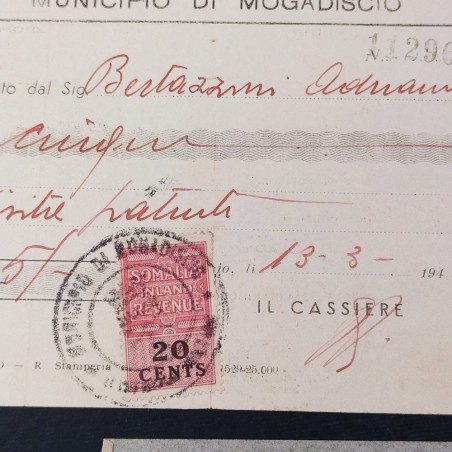 Lotto di 8 documenti del giornalista Adriano Bertazzoni, anni '40. Ingialliti