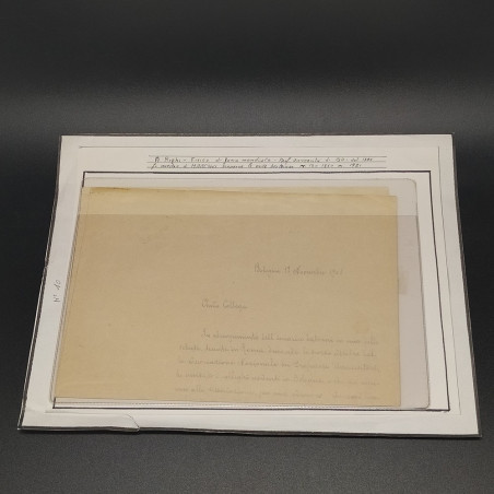 Copia di lettera del fisico Augusto Righi datata 1905. Ingiallimento esteso