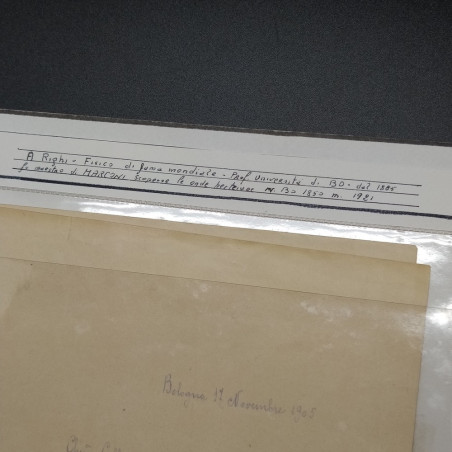 Copia di lettera del fisico Augusto Righi datata 1905. Ingiallimento esteso