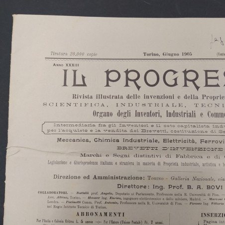 Rivista Il Progresso 1905. Macchie e piccoli strappi