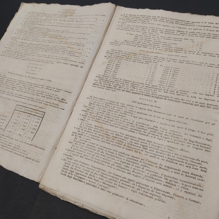 Bando di Eugenio Napoleone in 9 fogli datato 1811. Aloni del tempo