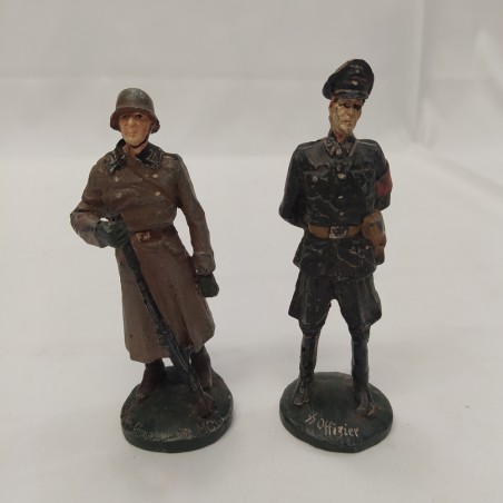 Lotto di 6 soldatini in piombo di militari tedeschi dipinti a mano, anni '50