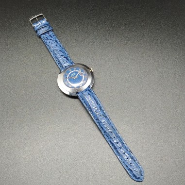 Orologio Oris a carica manuale con cinturino Bros blu. Manutenzione richiesta