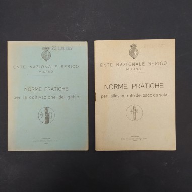 Lotto di due libretti Norme pratiche dell'Ente nazionale serico 1927