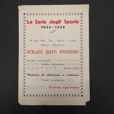 Catalogo distributori, giochi, biliardini automatici La serie degli sport 1934-5