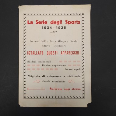 Catalogo distributori, giochi, biliardini automatici La serie degli sport 1934-5