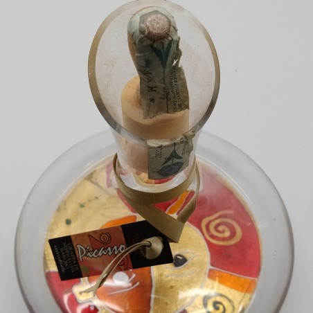 Set di 2 calici e bottiglia Grappa di Nebbiolo da Barolo vuota, mod. Picasso