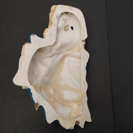 Ceramica dipinta Madonna con bambino Ferruzzi 41x26 cm