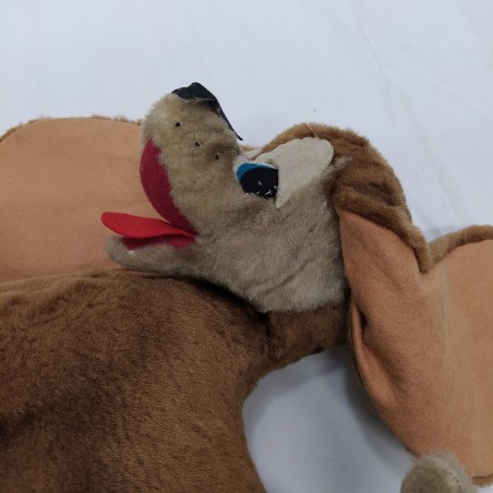 Cane peluche Lenci da collezione, riparato, con etichetta 37x30 cm