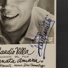 Cartolina foto con dedica e autografo di Claudio Villa, 1952. Buono 2