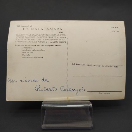 Cartolina foto con dedica e autografo di Claudio Villa, 1952. Buono