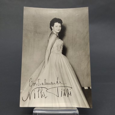 Foto con autografo stampato di Nilla Pizzi anni '50. Buono