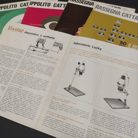 Lotto di 5 periodici Ippolito Cattaneo, materiale fotografico. Ingiallimenti