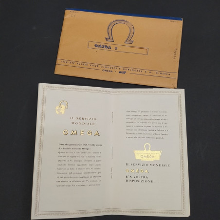 Garanzia di orologio Omega numerata e compilata, 1951 in busta originale. Buono