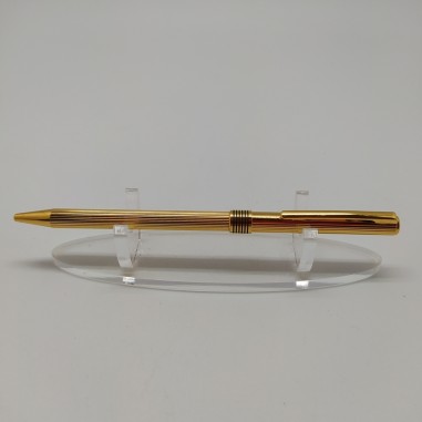 Penna biro dorata Aurora Marco Polo usata, lunghezza 14 cm. Buono