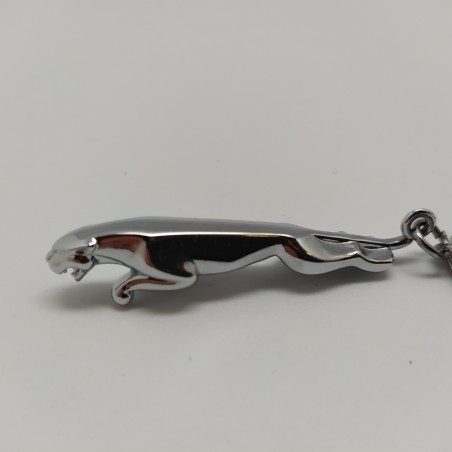Portachiavi originale Jaguar da 6 cm, color acciaio. Come nuovo