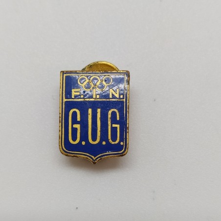Lotto di 2 pin dell'epoca fascista Scuola Giovanni Pantò, GUG smaltati
