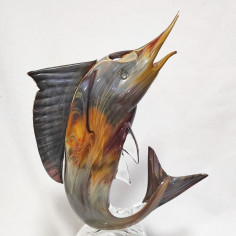 Scultura vetro di Murano pesce Marlin maestro Zanetti h. 72 cm 2