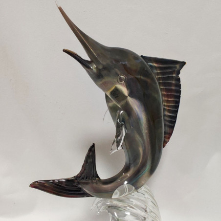 Scultura vetro di Murano pesce Marlin maestro Zanetti h. 72 cm