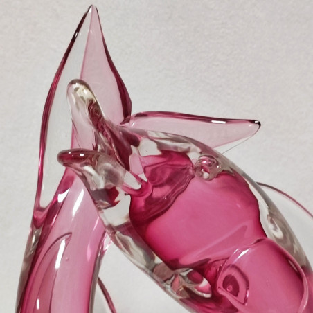 Scultura vetro di Murano Gruppo delfini Walter Furlan