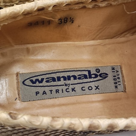 Scarpe basse mocassino donna 38,5 e pochette in serpente beige