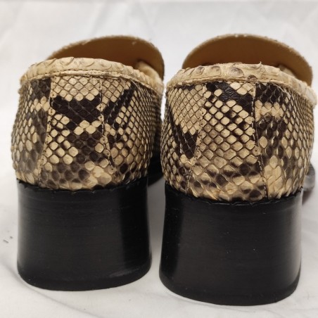 Scarpe basse mocassino donna 38,5 e pochette in serpente beige