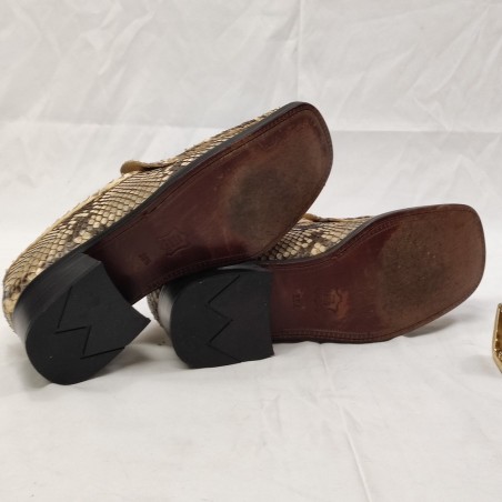 Scarpe basse mocassino donna 38,5 e pochette in serpente beige