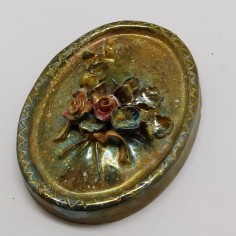 Formella ovale Bottega Gatti soggetto floreale 1986 2