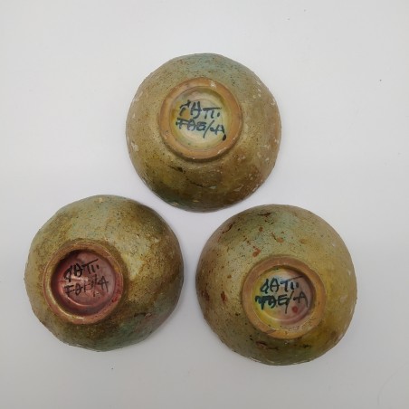 Lotto di 3 ciotoline ceramica a lustro Riccardo Gatti 1968