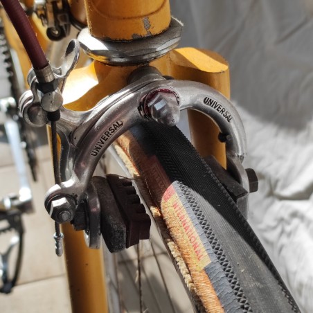 Bici corsa Patelli giallo uovo anni 60 tubi acciaio gruppo Campagnolo tg. 58